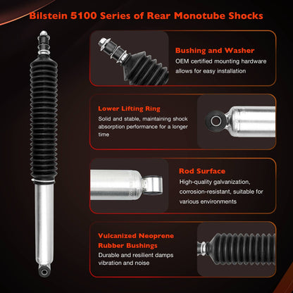 Rear Monotube Absorber Shock For Toyota Tacoma 4WD 2005-2015 w/ 0-1" Rear Lift