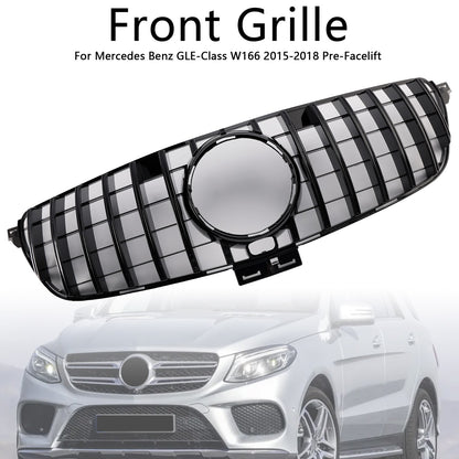 GT Style Front Bumper Grille Grill Fit Mercedes Benz GLE-Class W166 2015~2018