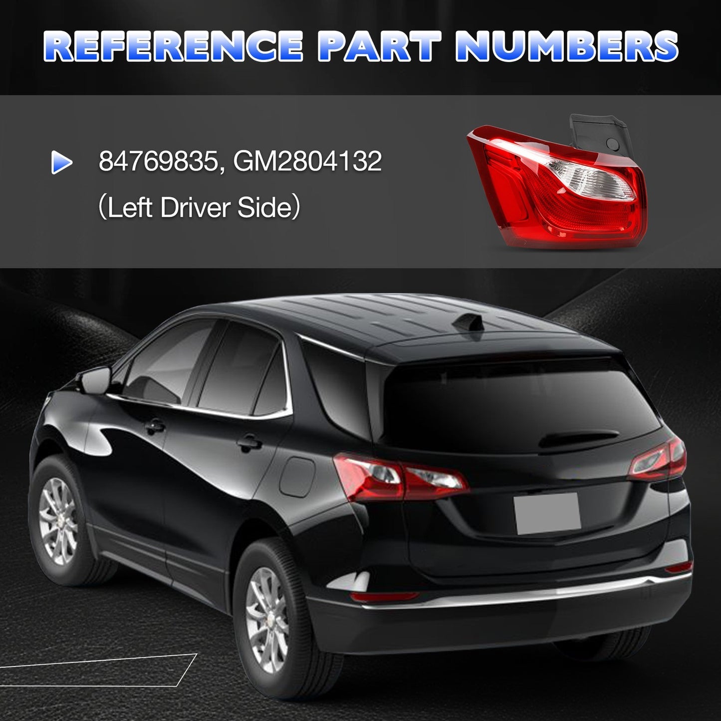 Driver LH Side Rear Tail Light Brake Lamp For Chevy Equinox 2018-2020 84769835