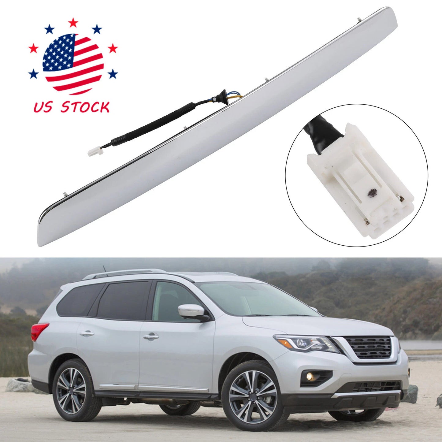 Rear Lift Gate Chrome Handle Trim Moulding For 2013-2020 Nissan Pathfinder 3.5L