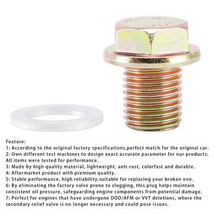 Oil Pan Oil Pressure Relief Valve Plug  Bypass For Gen IV LS Engines 2007+ LS3