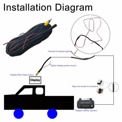 Tailgate Handle Rear View Backup Camera For 04-16 Ford F150 F250 F350 F450