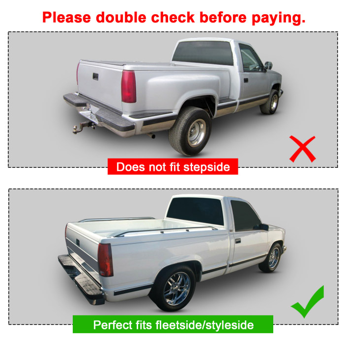Solid Spare For 1988-1998 Chevy GMC C/K1500 2500 3500 Rear Bumper Roll pan w/ License Plate
