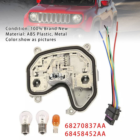 Solid Spare Rear Right Tail Lamp Bracket & Plug Bulb 68270837AA For Jeep Renegade 15-23