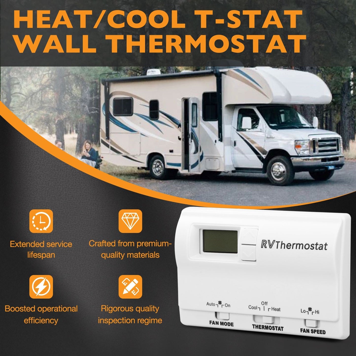 83303862 White RV Digital Thermostat For Coleman Mach Air Conditioners 8330-336