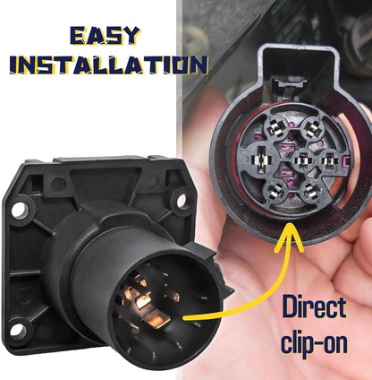 RV Blade 7 Pin Trailer Tow Connector Plug USCAR Socket For Ford F-150 1997-2011