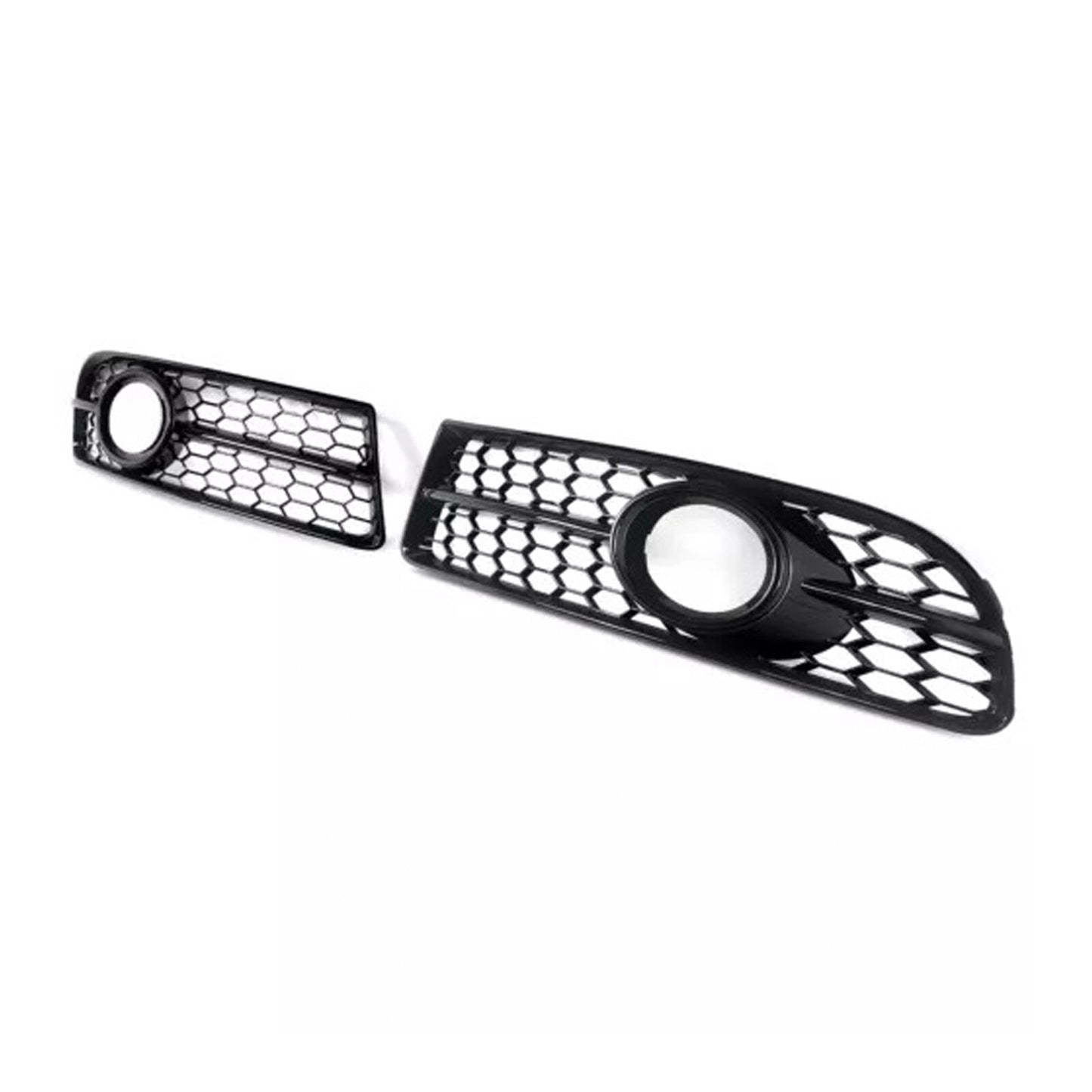 Front Bumper Honeycomb Fog Grille Cover For Audi A4 B7 S-Line S4 2005-2008 Black
