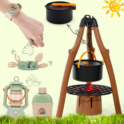 Kids Camping Set with Tent Toy Campfire 42Pcs Camping Pretend Play Tent