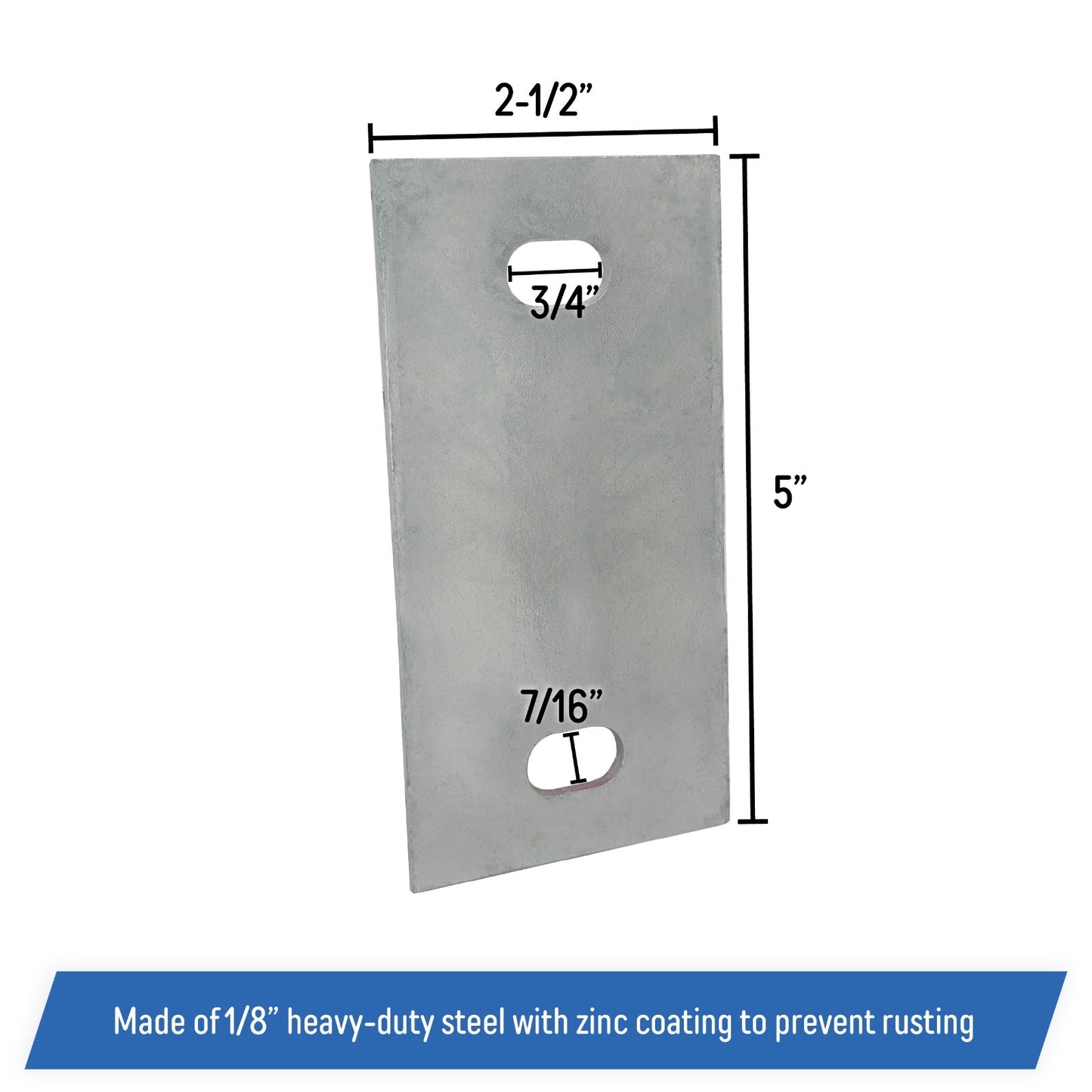 Stationary Dock Washer Plate, 5" x 2-1/2" - Heavy-Duty Galvanized Steel (2)