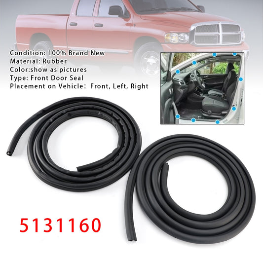 2PCS Weatherstrip Front Door Seal 5131160 For Dodge Ram 1500 2500 3500 2002-2009