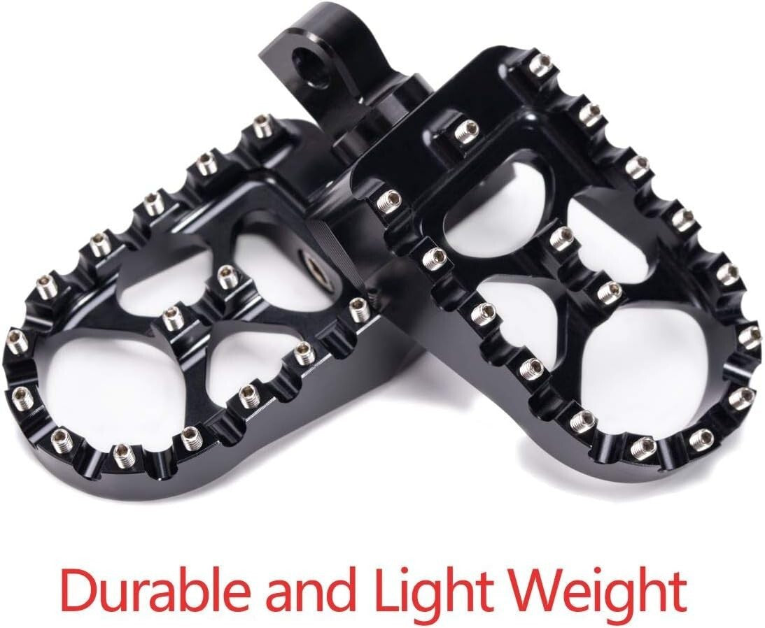 Black Wide Foot Pegs MX Style Footpegs For Harley Dyna Street Bob Low Rider