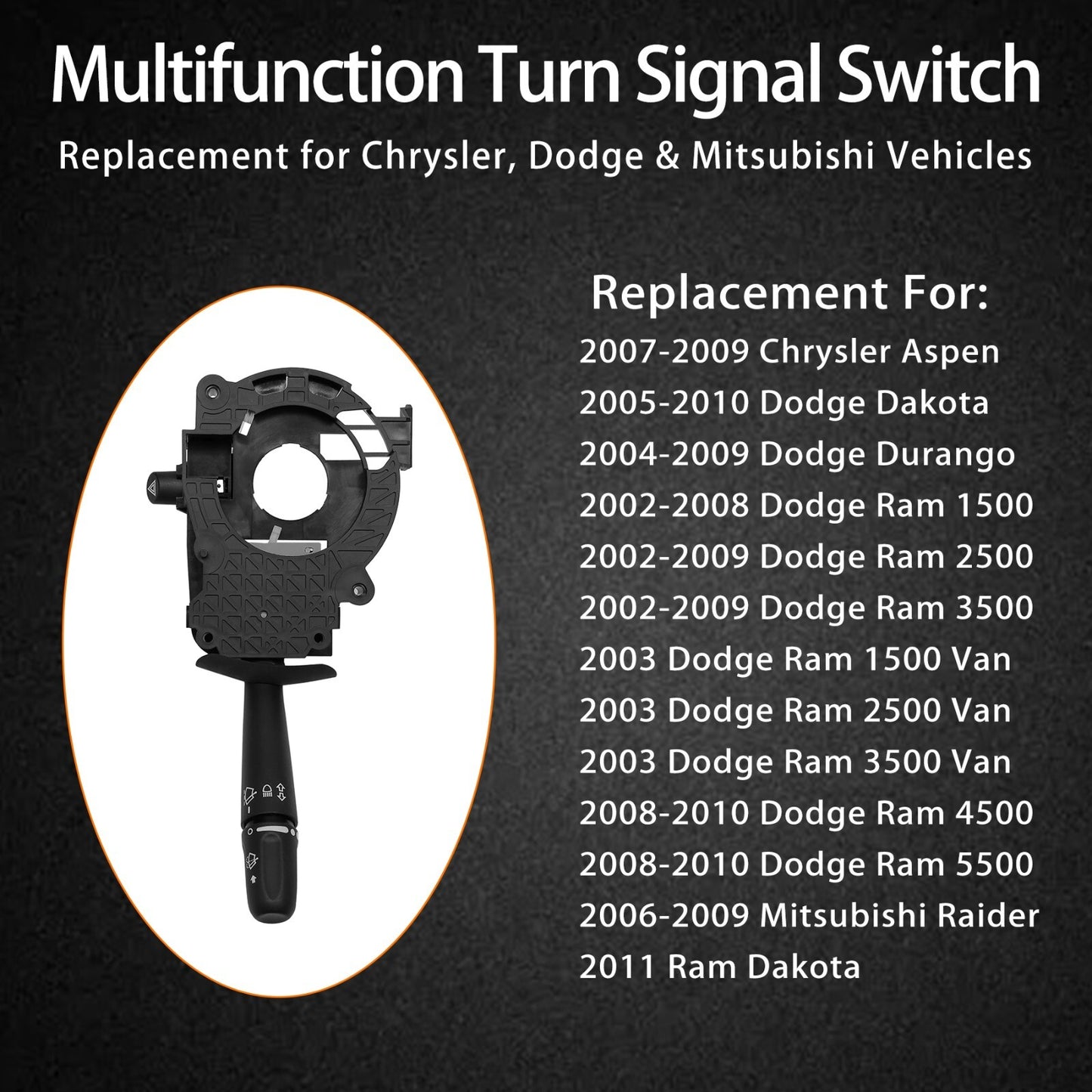 Turn Signal Windshield  Wiper Switch Fits 02-10 Dodge Ram Durango Chrysler Aspen