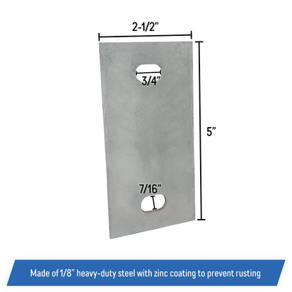 Stationary Dock Washer Plate, 5" x 2-1/2" - Heavy-Duty Galvanized Steel (1)