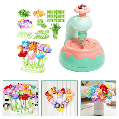 Flower Bouquet Making Kit DIY Flower Bouquets Craft Toy For 4+ Year Old Kid Pink