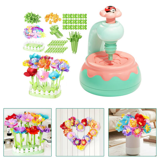 Solid Spare Flower Bouquet Making Kit DIY Flower Bouquets Craft Toy For 4+ Year Old Kid Pink