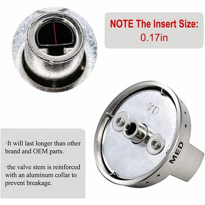 5 Pcs DG64-00473A Top Burner Control Knob Replacement for Samsung Gas Range Oven