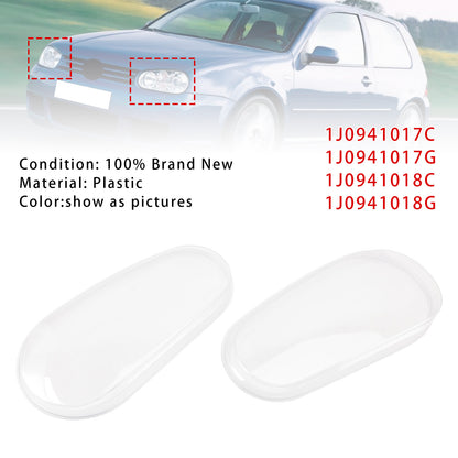 Left+Right Headlight Lens Shell Cover Lampshade For VW MK4 Golf/GTI/R32 99-2005