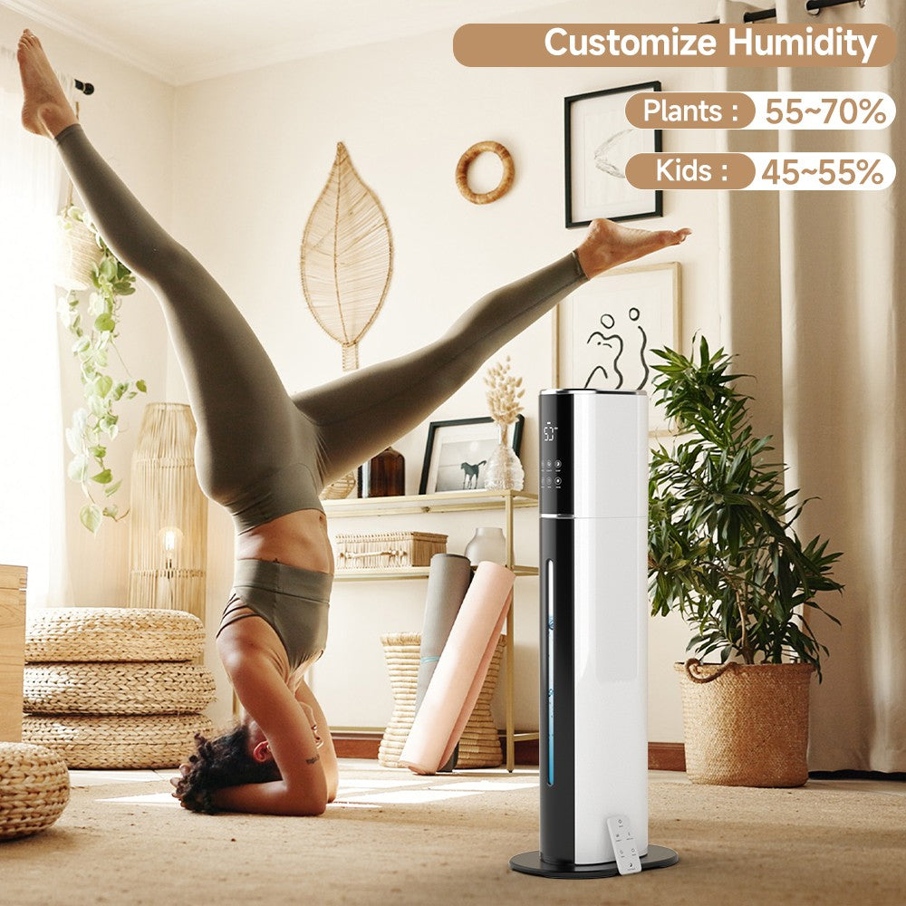 2.4gal/9L Air Purifier Humidifier w/ Timer & Humidity Control 3-Speed Ultrasonic