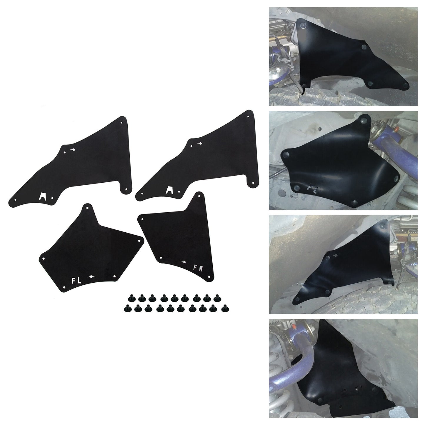 Solid Spare 4PCS Splash Guards Fender Liners For Toyota 4Runner Lexus GX 470 2003-2022