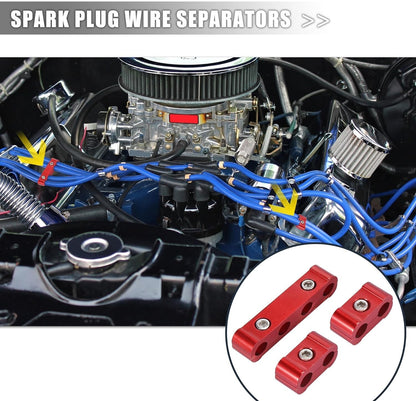 Spark Plug Wire Separators Divider 8mm 9mm 10mm For Racing Car Red 12PCS