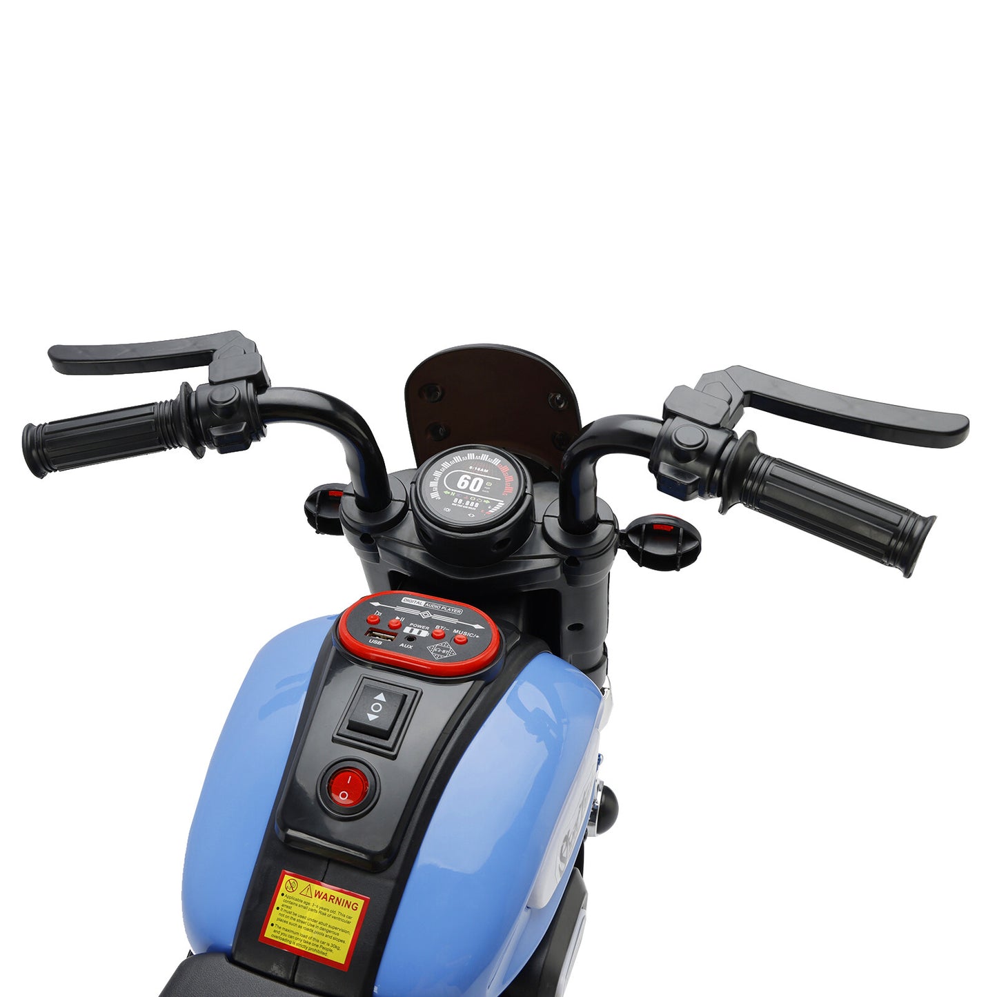 3 Wheel Kids Ride On Motorcycle 6V Powered Electric Dual Drive Toy Car Blue