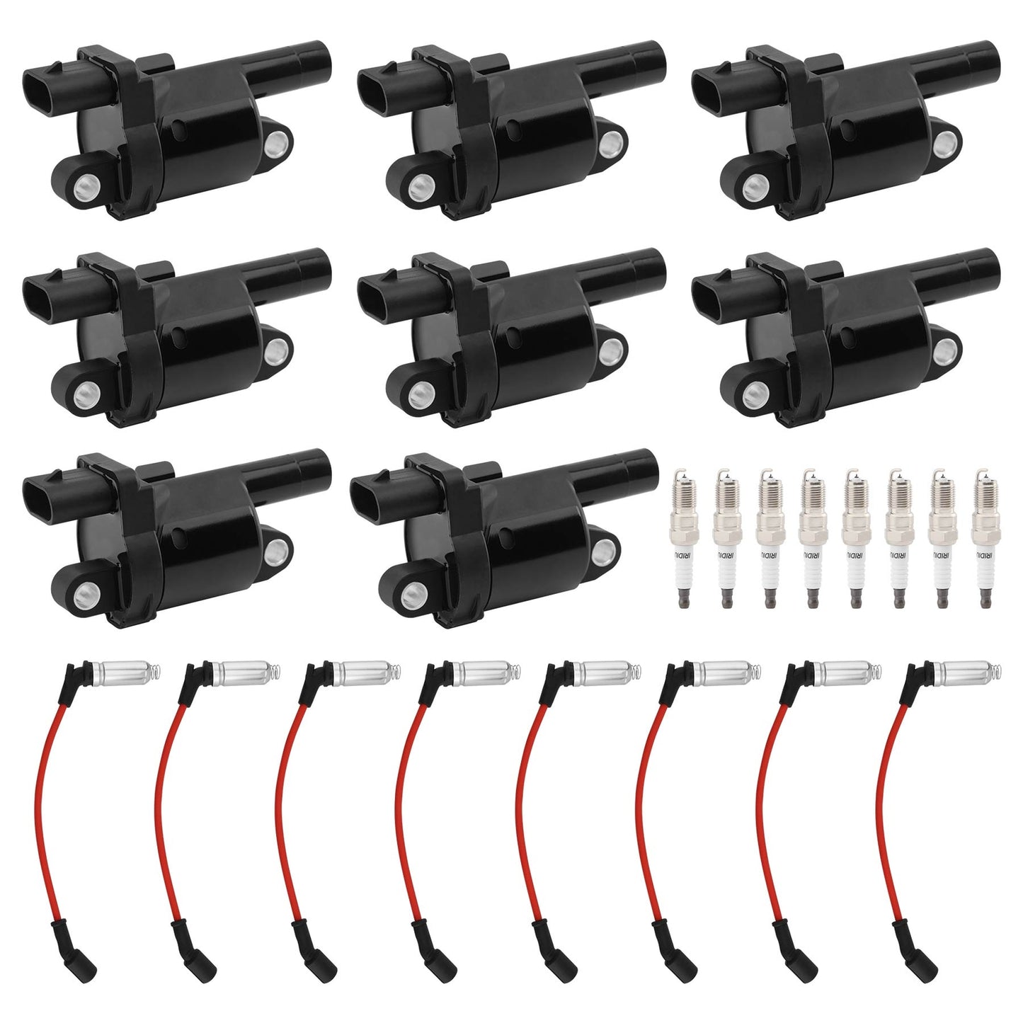 8x Ignition Coil & Spark Plug w/ Wire For 06-19 Chevy Buick GMC Hummer Cadillac