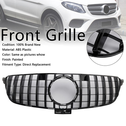 GT Style Front Bumper Grille Grill Fit Mercedes Benz GLE-Class W166 2015~2018