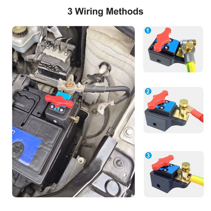 Rotary Car Battery Disconnect Switch 12-24V Brass Cut Off Isolator Quick Install