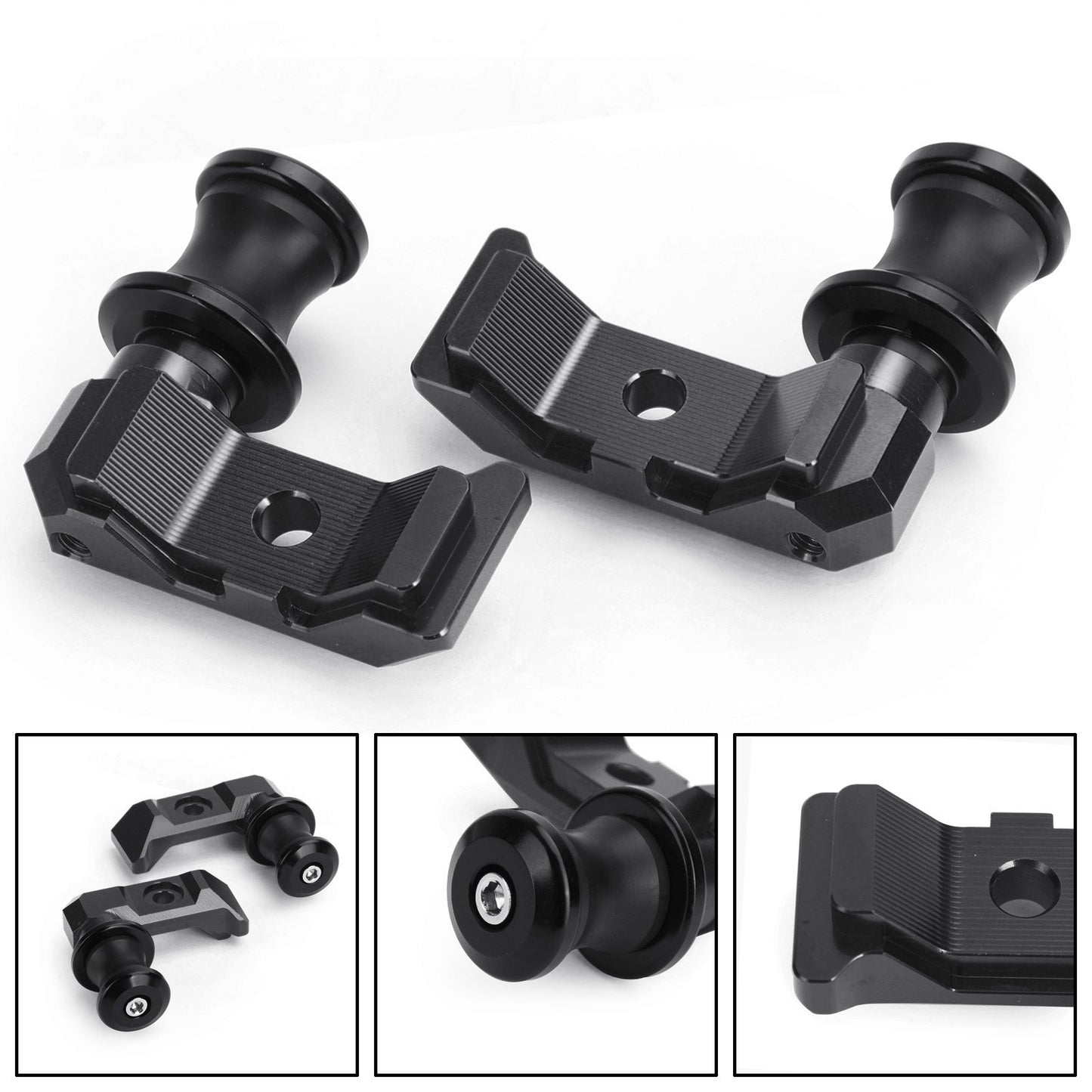 Chain Adjuster Block W/Swingarm Spools Slider For YAMAHA MT-07 FZ-07 14-18 BLK