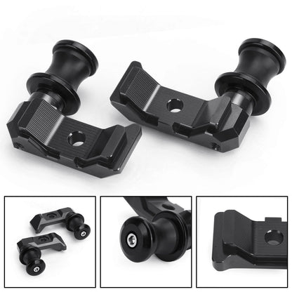 Chain Adjuster Block W/Swingarm Spools Slider For YAMAHA MT-07 FZ-07 14-18 BLK