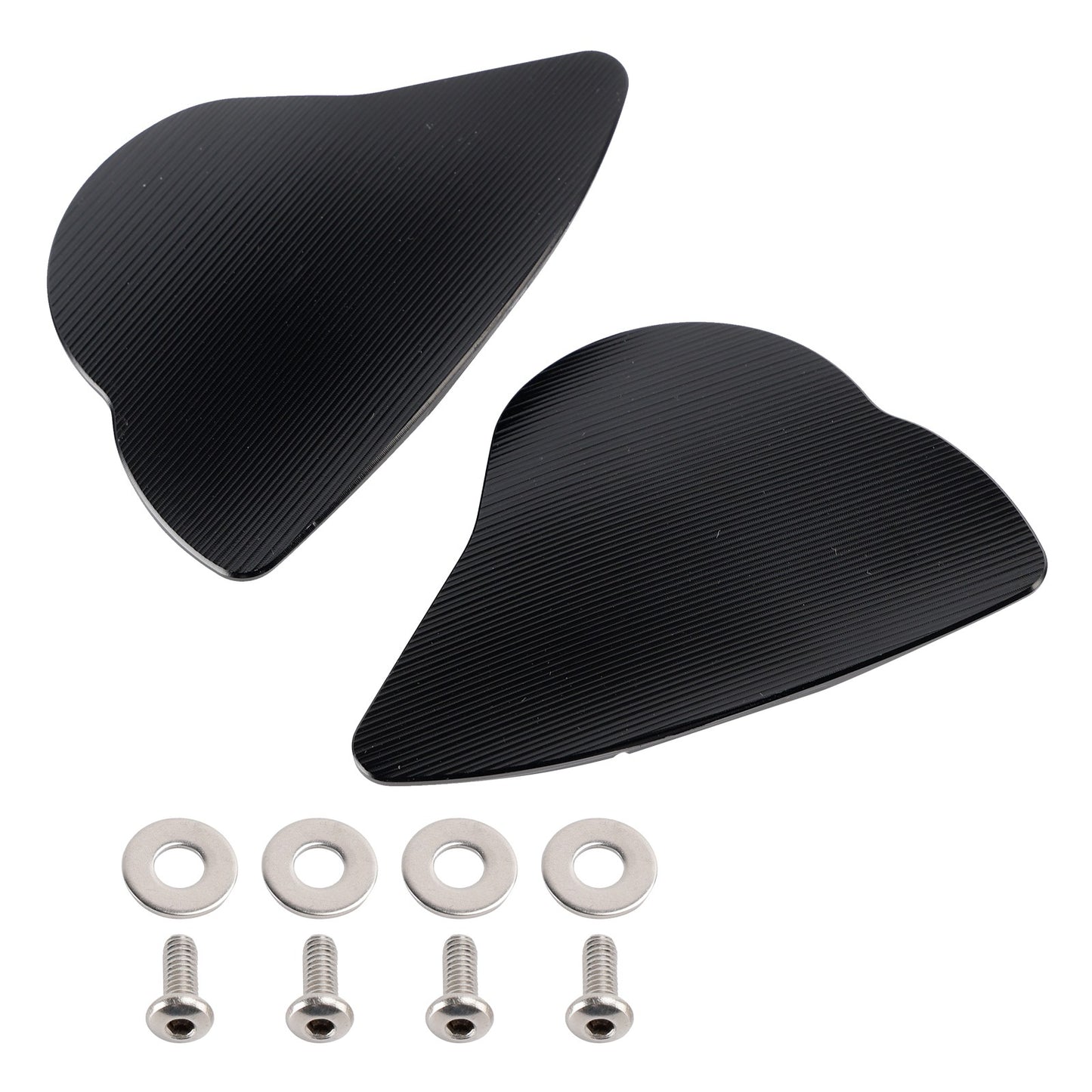 ALUMINUM MIRROR BLOCK OFF PLATES HOLE CAPS BLACK FOR YAMAHA YZF R6 R7 2017-2024