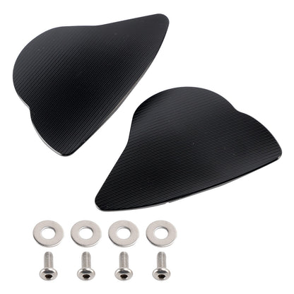 ALUMINUM MIRROR BLOCK OFF PLATES HOLE CAPS BLACK FOR YAMAHA YZF R6 R7 2017-2024