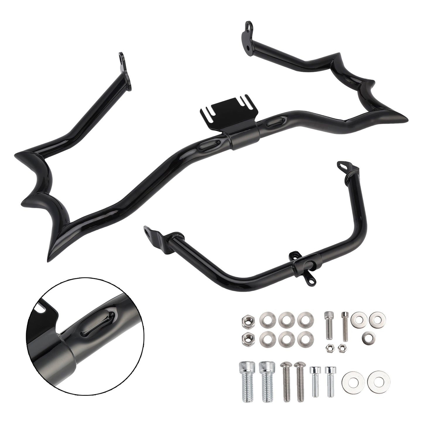 Engine Guard Crash Bar&Fairing Bracket Kit Black For Touring Road King Street
