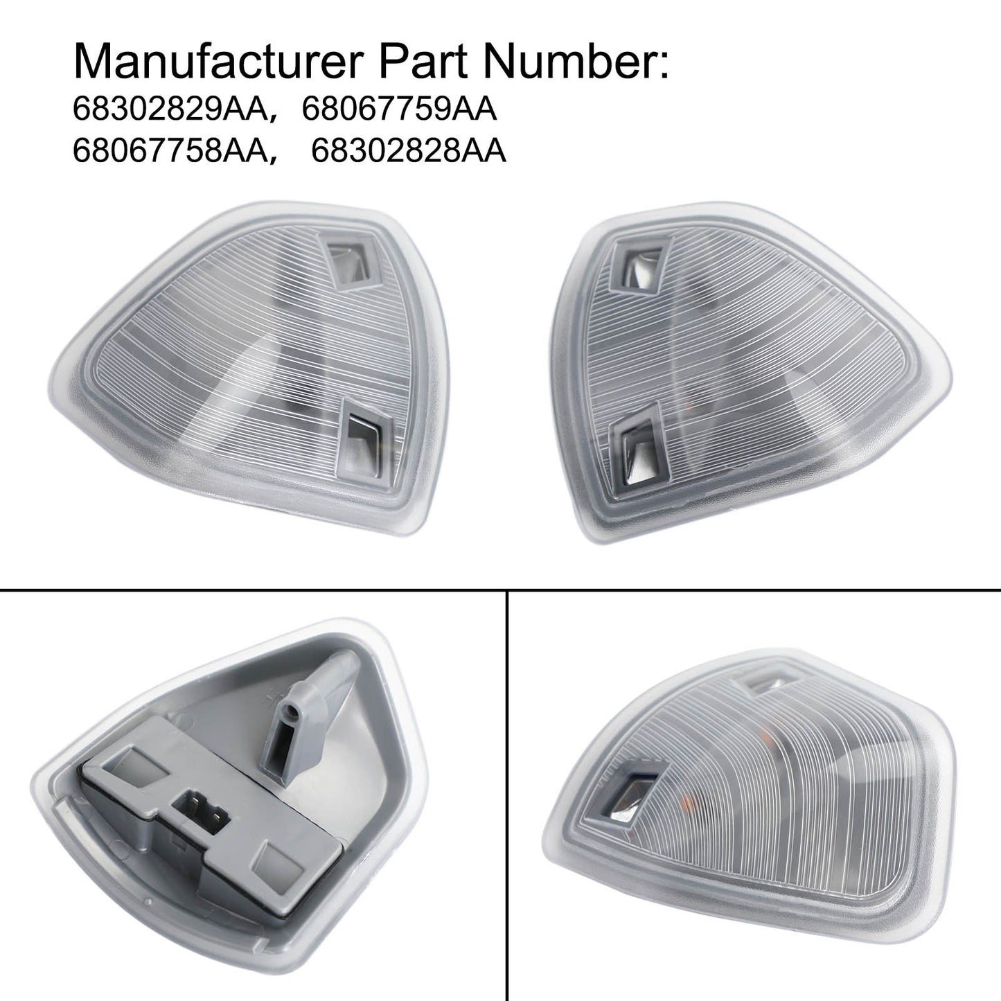 Tow Mirror Turn Signal Smoked Light Set (LH+RH) for Dodge Ram 1500 2500 3500