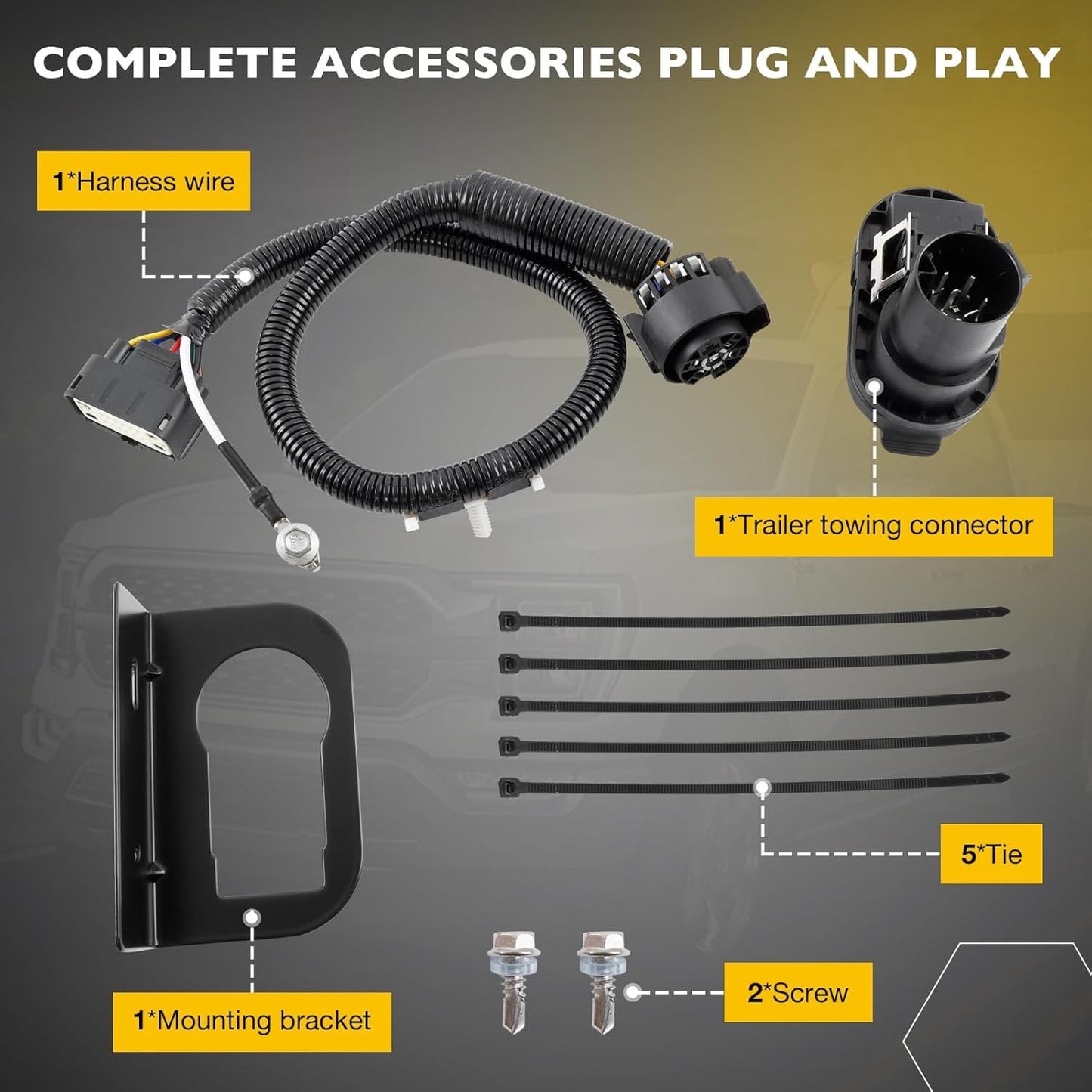 9L3Z15A416A Trailer Tow Wiring Connector Harness Kit Fit 09-14 Ford F150 Harness
