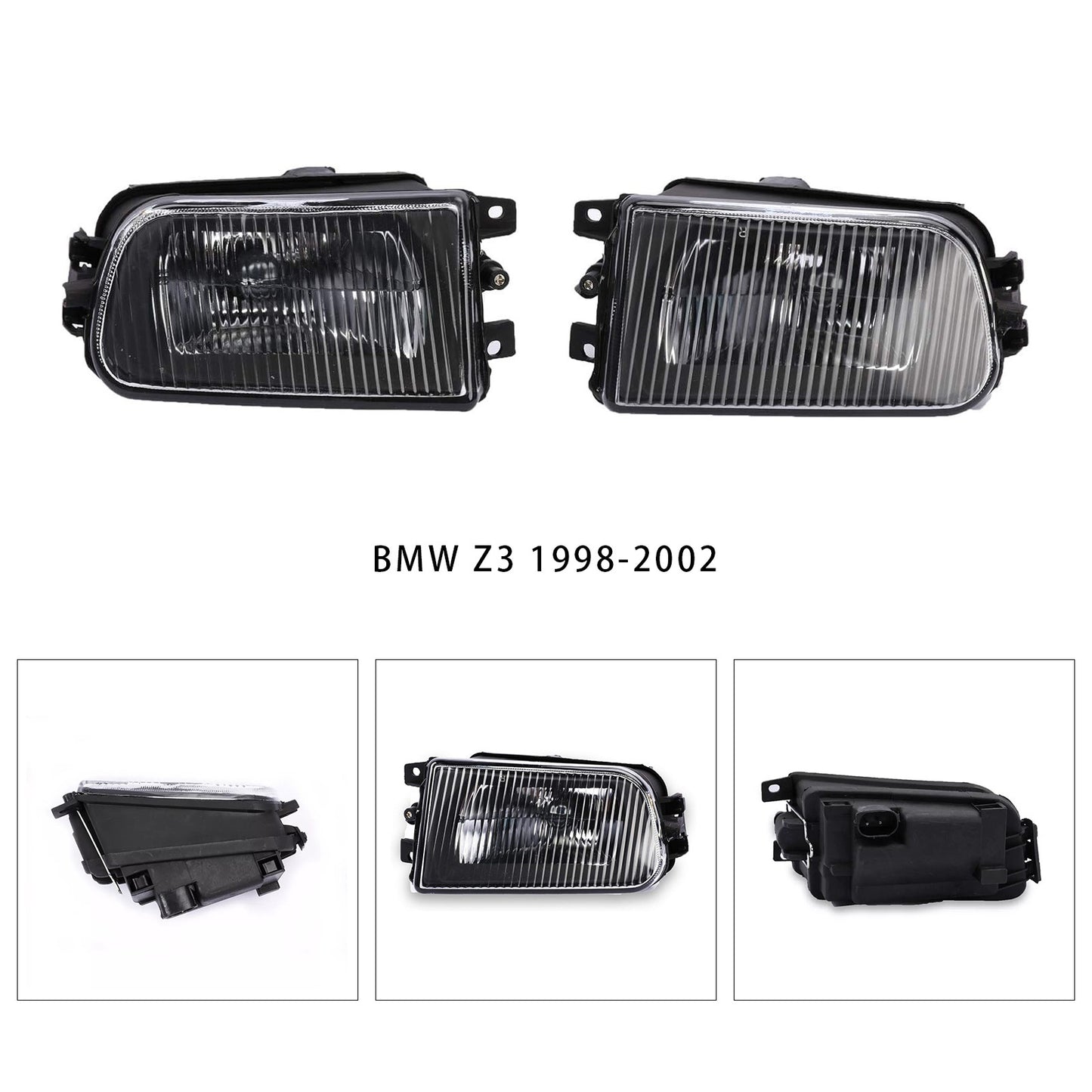 Pair Front Bumper Fog Light Lamps Without Bulbs For BMW E39 5-Serise 1995-1998