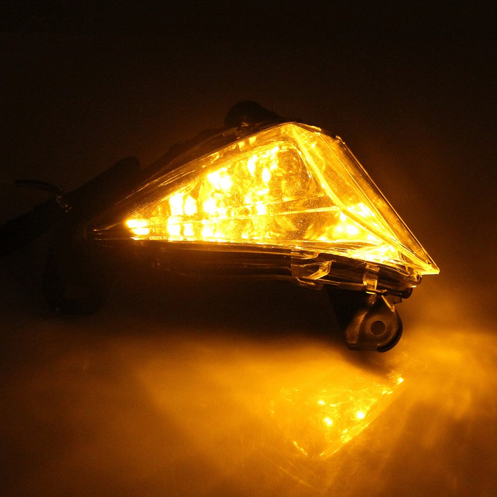 Front LED Turn Signals Blinker For Kawasaki ZX 6R 14R Ninja 650F Concours Smoke