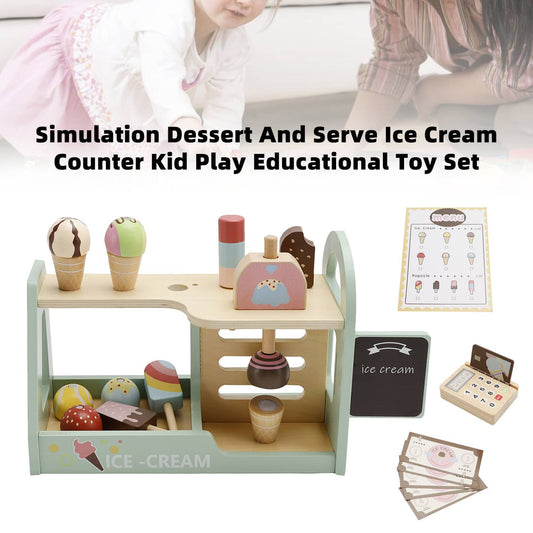 Solid Spare Simulation Dessert And Serve Ice Cream Counter Kid Play Educational Toy Set