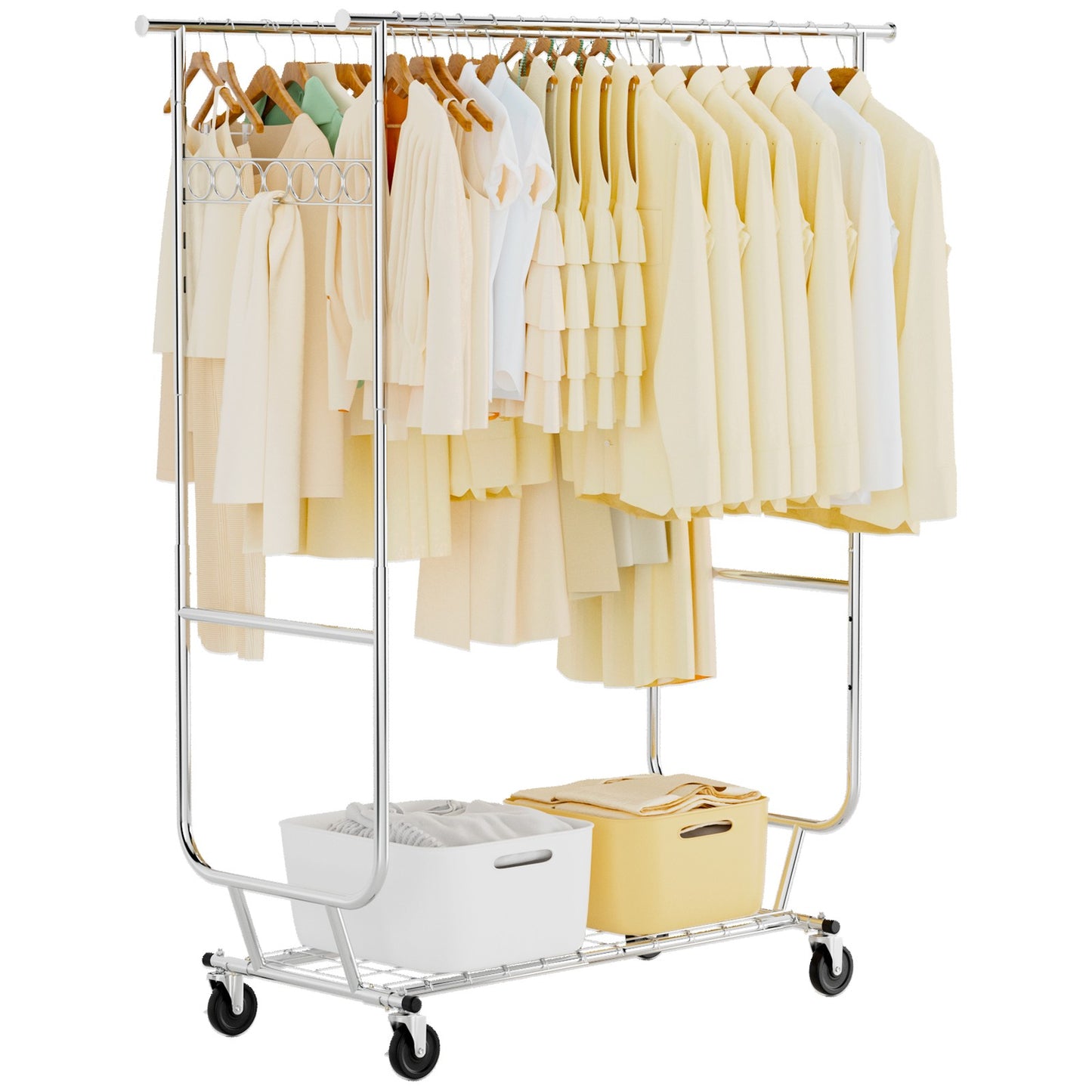660lbs Clothing Racks with Wheels Heavy Duty Clothes Rack Metal Clothes Storage