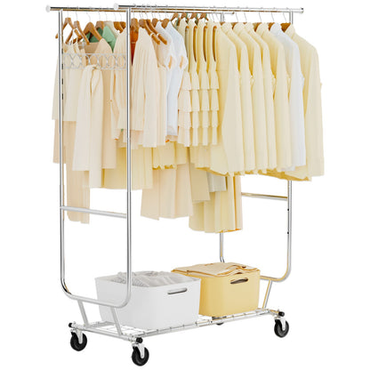 660lbs Clothing Racks with Wheels Heavy Duty Clothes Rack Metal Clothes Storage