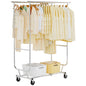 660lbs Clothing Racks with Wheels Heavy Duty Clothes Rack Metal Clothes Storage