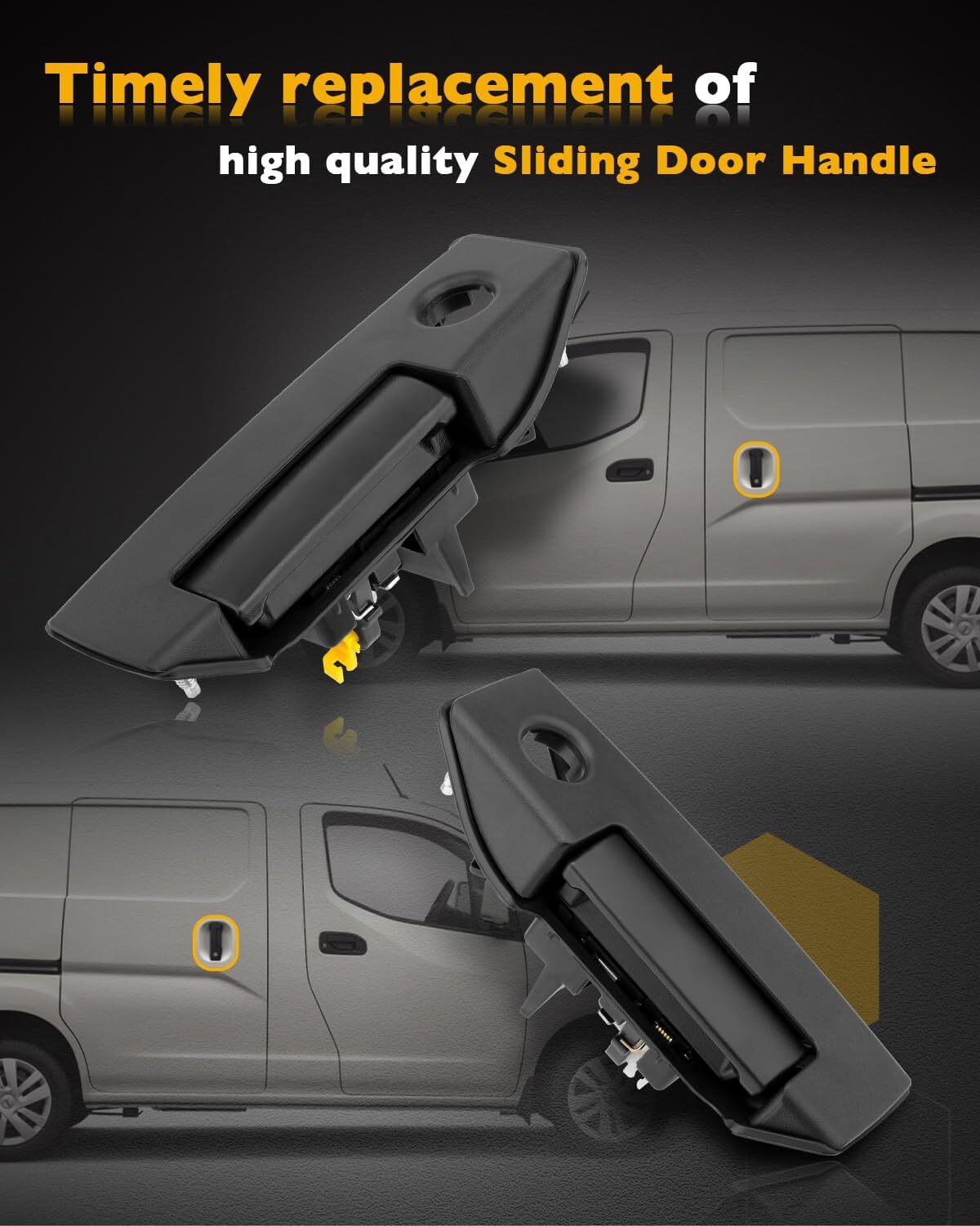 Exterior Rear Right Left Sliding Door Handle (Pair) For 13-21 Chevy Nissan NV200