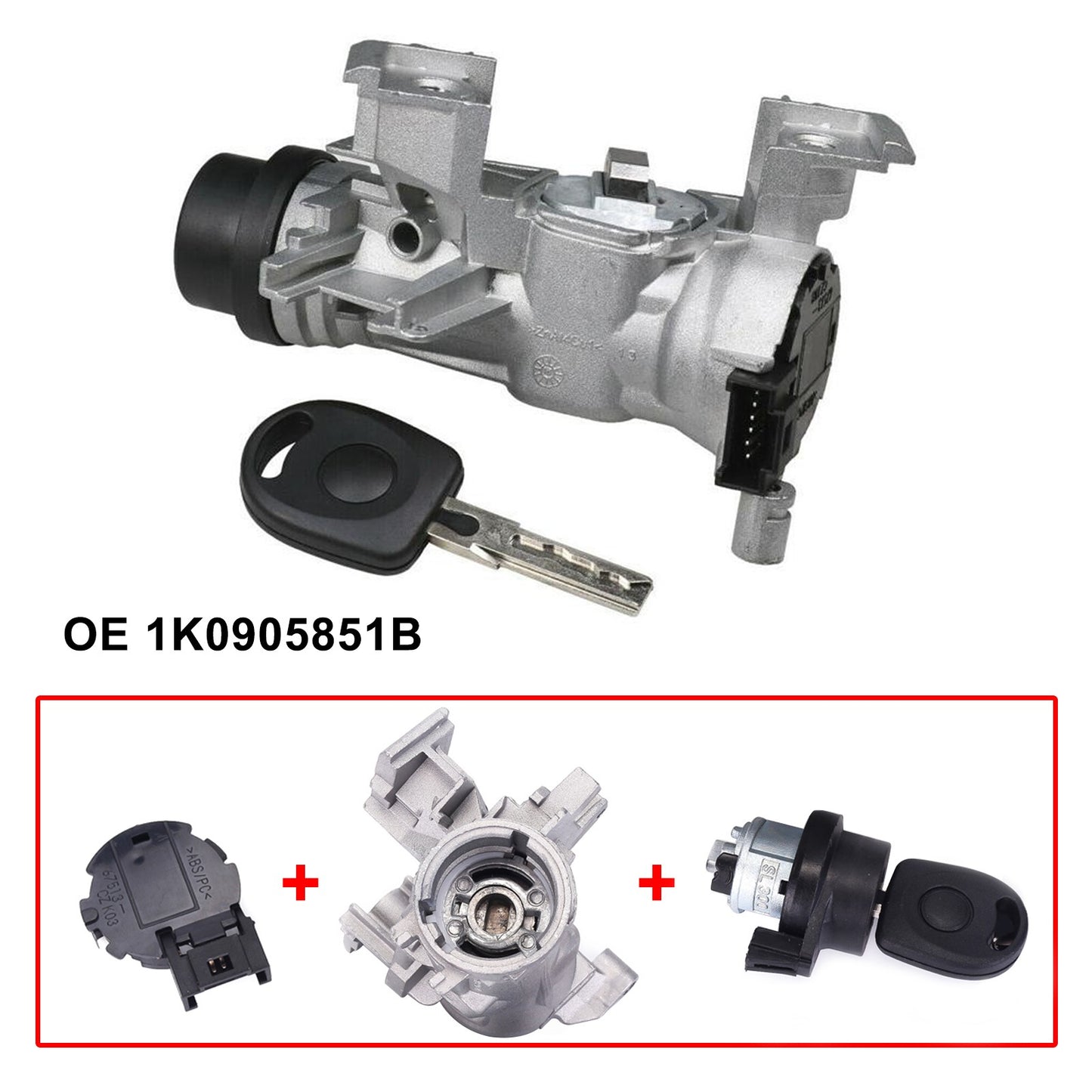 ??Ignition Switch With Lock Cylinder Key Fit For VW Golf SEAT 1K0905851B