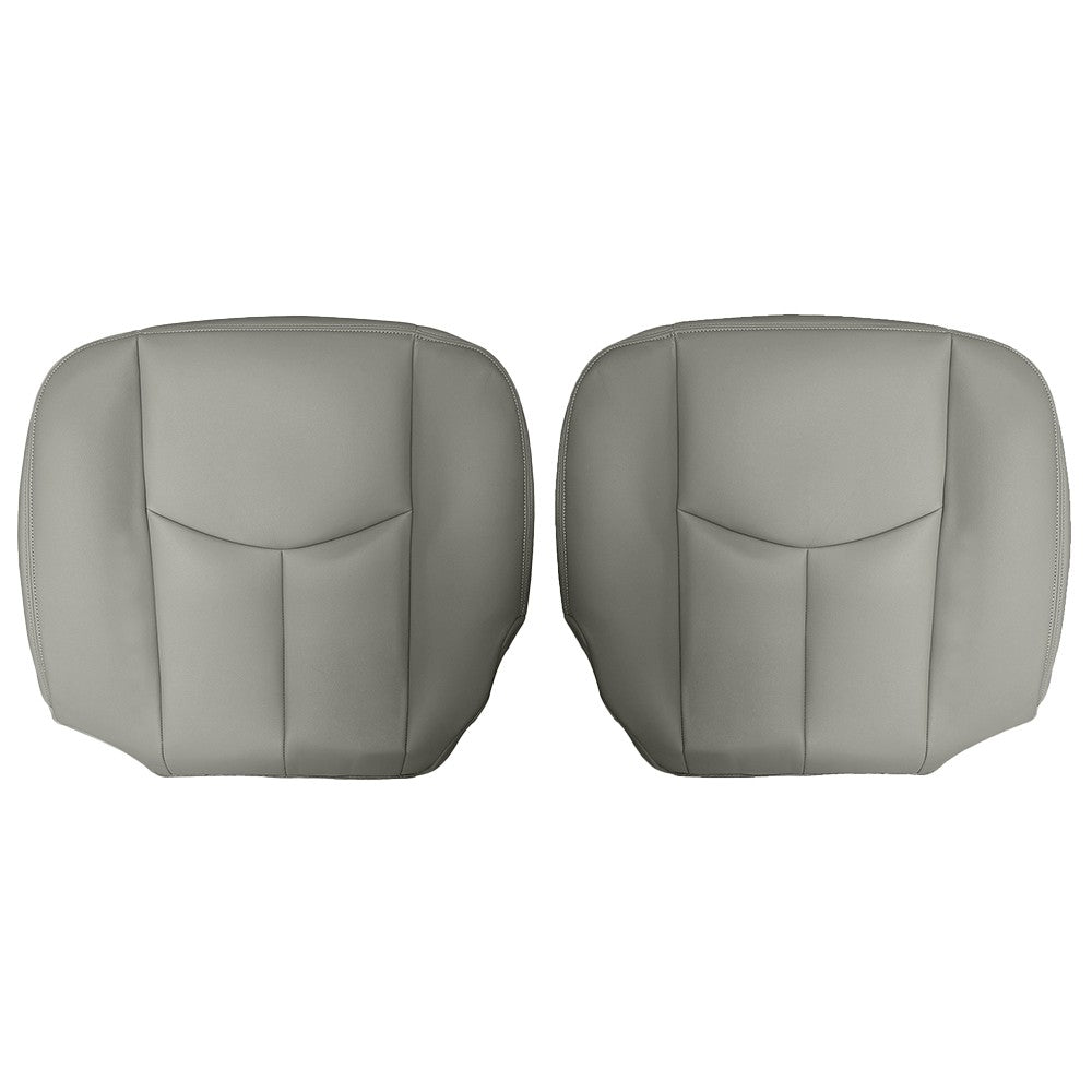 LH & RH Bottom Leather Seat Cover Gray For 2003-2006 Chevy Avalanche