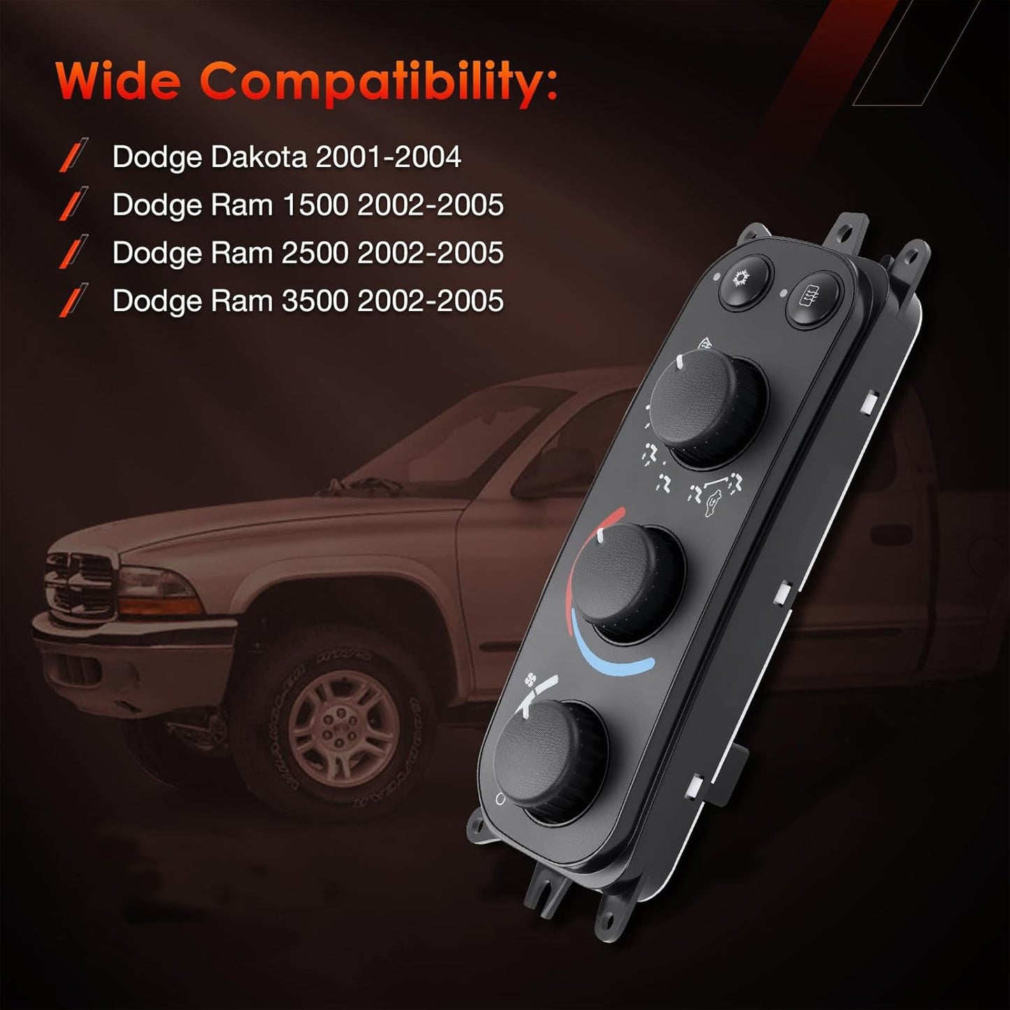 HVAC Control Module A/C Heater Climate Panel For 01-05 Dodge Ram 1500 2500 3500