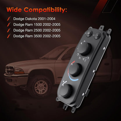 HVAC Control Module A/C Heater Climate Panel For 01-05 Dodge Ram 1500 2500 3500