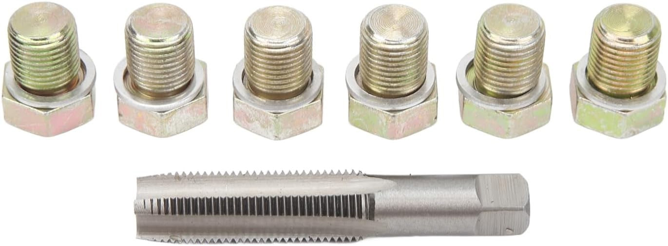 7pc M15 x 1.5 Oil Pan Thread Repair Kit Set Sump Drain Plug Repair Tool Kit