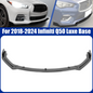 Glossy Black Front Bumper Lip Splitter Chin For 2018-2024 Infiniti Q50 Luxe Base