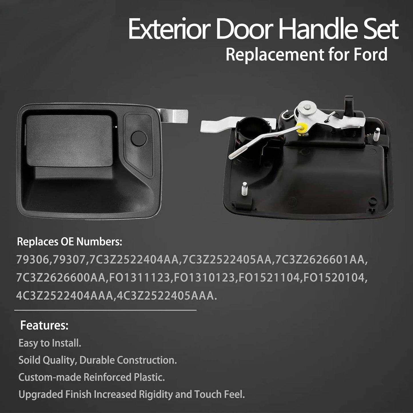 4Pcs Exterior Door Handles Set For 1999-2016 Ford F-250 F-350 Super Duty 79306