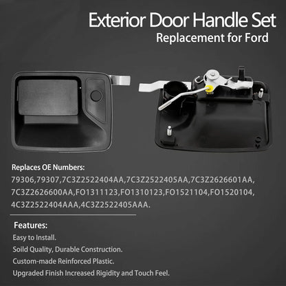 4Pcs Exterior Door Handles Set For 1999-2016 Ford F-250 F-350 Super Duty 79306